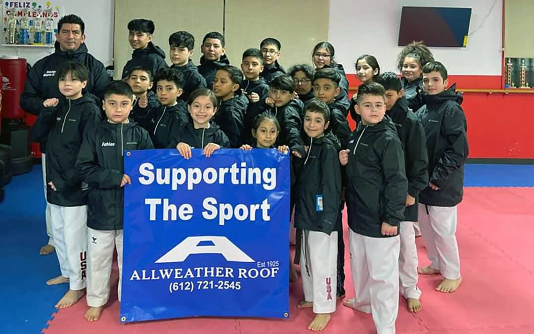 Allweather Roof continues to support the community and supporting their employees’ sports Tae Kwon Do Team